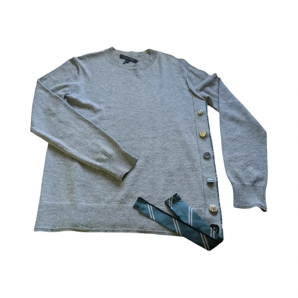 Marc Jacobs Wool Crewneck Silk Tie Button Up Size Size Small